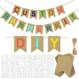 Yeaqee 137 Pcs DIY Banner Kit 100 Pcs Paper Blank Banner Flags with 36 Letters Number Stencil Set Custom Personalized Create Mak