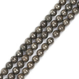 GEM-Inside 8mm Pyrite Beads Crystal Stone Smooth Round Genuine Loose Beads for Bracelet Necklace Jewelry Making 15