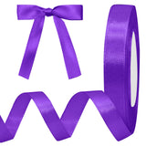 Luomorgo 1/2 Inch Satin Ribbon, 25 Yards Purple Satin Ribbon, Fabric Ribbon for Gift Wrapping, Flower Bouquet, DIY Craft, Sewing