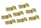 QCAA Heavy Duty Durable Steel Chest Hinge for Box, Door & Cabinet, 1-1/2 x 1.8 mm, Brass Plated, 8 Pack, Made in Taiwan