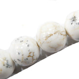 Malahill Gemstone Beads for Jewelry Making, Sold per Bag 5 Strands Inside, White Howlite Turquoise 8mm
