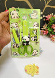 CLICKETY CLACK Cute Panda Theme Cartoon Scissors and Stapler with pins Stationery Set/Utility combo for office, schools art & cr
