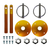 MotorNets Aluminum Universal Hood pin set kit Chrome Hardware Flip Over Made for Chevy Mopar GM Hot Rod Street Rod Drag racing R
