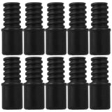 Uonlytech 10pcs Mop Handle Threaded Tip Replacement Broom Handle Pole Part 22mm Black Plastic Extension Pole Cleaning Tool Acces
