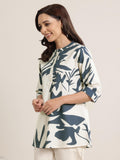 Libas Women'S Cotton Abstract Straight Kurti (29373O_Grey_M)