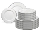 OCCASIONS 120 Plates Pack,(60 Guests) Heavyweight Wedding Party Disposable Plastic Plates Set -60 x 10.5'' Dinner + 60 x 8'' S
