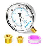MEANLIN MEASURE 0~60Psi Stainless Steel 1/4 NPT 4 FACE DIAL Liquid Filled Pressure Gauge, Pool Sand Filter Water Pump Pressure T