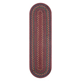 Jamestown Jute Braided Stair Treads, Country Decor, Set of 13, Burgundy 8x28 Oval Rugs for Stairs - Easy to Clean, Tightly Stitc