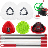 Replacement Head Spin Mop Refills Compatible with O Cedar EasyWring 1Tank (1 Mop Handle & 3 Mop Head & 1 Scrubber & 1 Base