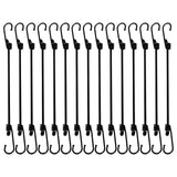 ZHOUBIN Small Bungee Cord with Hooks, 6 Inch Black Bungee Cords for DIY, Camping, Tarps, Tents, Hiking, Camping, Luggage(15 Pack