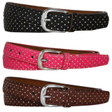 Sidewok Combo Of 3 Polka Dot Print Casual Sleek Belts For Women (SdwkGlblBBlkPnkBrn)