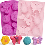 Sakolla Insect Silicone Molds Soap 2pcs 6-Cavity Dragonfly Butterfly Ladybug Shape Silicone Molds for Soap Making DIY Baking Mol