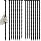 EUOKOK 14 Inch Rebar Stakes 10 Pack - 1/2 Galvanized Steel Ground Anchors Heavy Duty Anchoring Spikes with Chisel Point for Asph