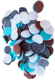 Playfully Ever After Charcoal Gray, Cocoa Brown, Turquoise Blue & White Craft Felt Circles (1.5 Inch 95pc)