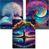 Diamond Painting Kits for Adults,3 Pack Tree of Life Diamond Art for Beginners, Diamond Round 5D Full Drill Paint with Diamonds