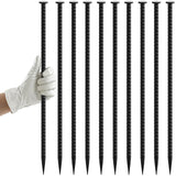 16 Inch Rebar Stakes Metal Asphalt Anchoring Spikes (16 Pack) Heavy Duty 1/2 Inch Diameter Galvanized Steel Ground Anchors for S