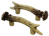 Old River Outdoors Heavy Duty 3 Antler Pull / Cabinet / Drawer Knobs (2 Pack) - 2 Sizes of Screws and Washers Included