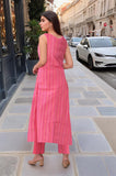 Anni Designer Women'S Rayon Viscose Printed Straight Kurta With Pant (Manada Pink-Vks01_M_Pink_Medium),Pink,M,,,