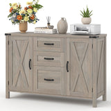 Vabches File Cabinet with 3 Drawers, Farmhouse Lateral File Cabinet Fits Files Letter/A4 Size, Wooden Filing Cabinet with Door a
