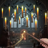 Homemory 12 Pcs Hanging Floating Candles with Wand Remote (Battery Include), Magic Deco Candles, Flameless Taper Candles Can be