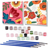 2 Pack Boho Paint by Numbers Framed,Easy Paint by Numbers kit for Adults Beginners,DIY Acrylic Watercolor Paint by Numbers Kits