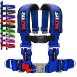 Blue 4 point harness for bucket seat with quick latch release, 9 colors to choose from, racing harness 4 point race car UTV RZR