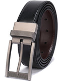 Belts for Men Reversible Leather 1.25 Waist Strap Fashion Dress Buckle Beltox(3436,Subbrushed Buckle Black/Brown)