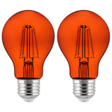 Sunlite 81085 LED Colored Filament A19 Light Bulb, 4.5 Watts, Medium E26 Base, 120 Volts, Transparent Orange, Dimmable, 320 Degr
