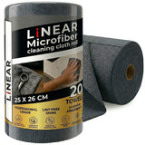 Linear Microfiber Cleaning Cloth Roll, 20Pcs, 4000 Times Washable 10X Cheaper Than Paper Kitchen Towel Roll Ultra Absorbent