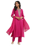 Libas Women'S Silk Blend Kurta Set (Gs1073_Pink_M)