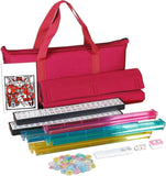 F2C American Mah Jongg Mahjong Set 166 Tiles, 4 Colors All-in-One Rack/Pushers, Red Soft Bag and Accessories -Classic Full Size
