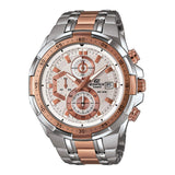 Casio Edifice Efr-539Sg-7A5Vudf White Analog Dial Dual Tone Stainless Steel Band Men'S Watch Chronograph 100M Water Resistant Ex
