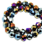 DIQIO 10mm 32 Faceted Iridescent Crystal Beads (65-72pcs, Black AB)