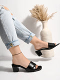 Shoetopia Stylish Solid Black Block Heels For Women & Girls /Uk7,Black,7,B0BYP6SGZ2