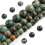 Filluck Natural Stone Beads 8mm African Turquoise Polished Round Smooth Gemstone Beads for Jewelry Making Adults 15 Inch(African