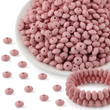 Kovict 300Pcs 12mm Silicone Lentil Beads, Silicone Spacer Beads for Necklace Bracelet Keychain Pens Craft(Blush)