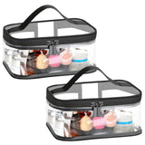 HAOGUAGUA 2 Pieces Clear Makeup Bags Cosmetic Toiletry Bags for Traveling, Waterproof Travel Transparent TSA APPROVED Carry On A