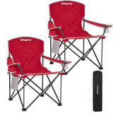 KingCamp Oversized Camping Chairs for Adults with Carry Bag, Heavy Duty Outdoor Camping Chairs with Cup Holder, Storage Pocket,