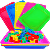 10 Pack Activity Plastic Art Trays,14 * 10 Inch Art Trays for Arts and Crafts,Multicolor Plastic Art Trays for DIY Projects,Bead