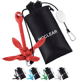 Moclear Kayak Anchor Kit, 3.5 lb Compact Folding Grapnel Anchor for Kayaks, Canoes, SUPs, Jet Skis, Small Boats - Lightweight Po
