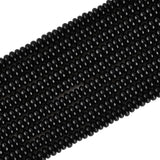 HAAMIIQII 2x4mm Natural Black Obsidian Rondelle Spacer Beads 150Pcs Flat Disk Stone Semi Precious Gemstone Loose Beads for Jewel