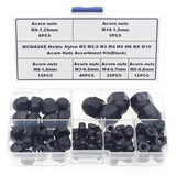 MCMASKE Metric Nylon M3 M4 M5 M6 M8 M10 Cap(Acorn) Nuts Assortment Kit(Black)
