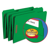 Smead 17140 Folders Two Fasteners 1/3 Cut Assorted Top Tab Legal Green 50/Box