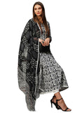 Gosriki Women'S Rayon Blend Anarkali Printed Kurta With Pant & Dupatta (Yutika Black-Gs_S_Black_Small),Black,,B0CLH6T7HL