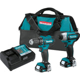 Makita CT232 CXT 12V Max LithiumIon Cordless Drill Driver and Impact Driver Combo Kit (1.5 Ah)