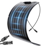KEPEAK 100W 18V Flexible Solar Panel Monocrystalline for 12V Battery Charging, Semi-Flexible Lightweight Solar Panel with MC4 fo