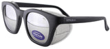TITUS G12 Retro Style Safety Glasses Soft Folding Stainless Steel Mesh OR Color Matched Side Shield (Black Frame/Mirror Smoke Le