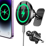 Coolpow for Magsafe Car Mount Charger?100% Stable?15W Magsafe Car Charger Magnetic Phone Holders for Your Car Accessories?360?Ca