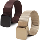 Sunshopping MenS Causal Nylon Canvas Tactical Adjustable Plastic Flap Buckle Belt Combo Set (Opd304) (Free Size, Multi02)