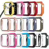 18 Pack PC Screen Protector Case Compatible with Apple Watch Series 3/2/1 42mm with Built-in Tempered Glass Screen Protector, Fu